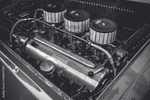 Old Ferrari engine photo