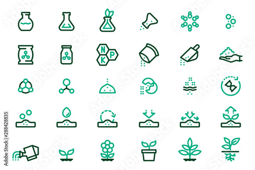 Chemical fertilizer and reactions to plants and soil. Plant nutrients extracted with scientific methods.