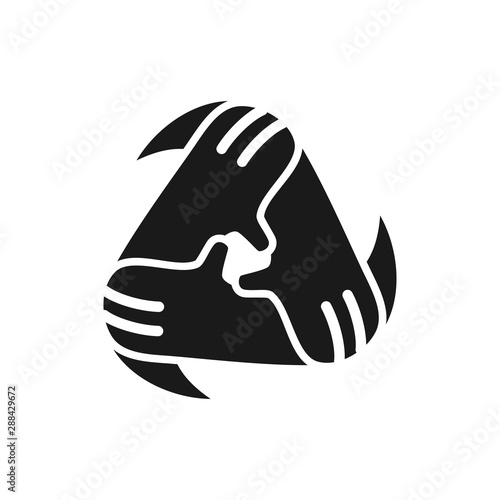 Triangle hand Commitment Teamwork Together Black Logo
