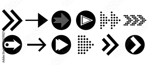 Set of vector arrows. Arrows Black vector on white background. Arrow vector icon. Arrow icon. Arrows Collection