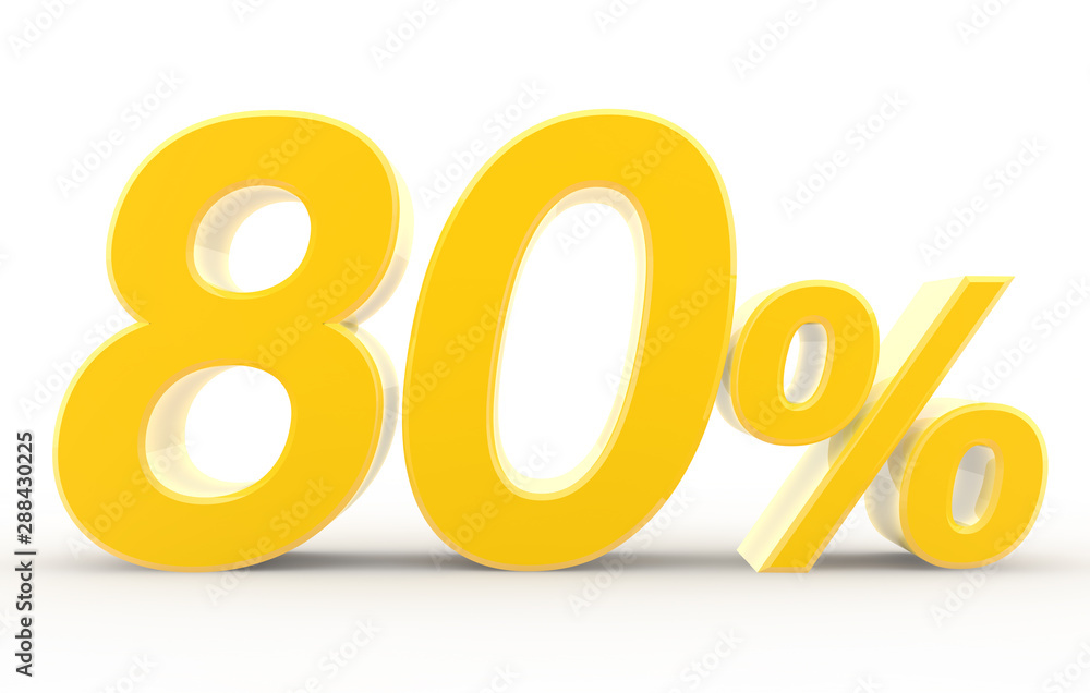 80 percent on white background illustration 3D rendering 80 percent on white background illustration 3D rendering