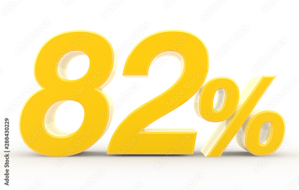 82 percent on white background illustration 3D rendering 82 percent on white background illustration 3D rendering