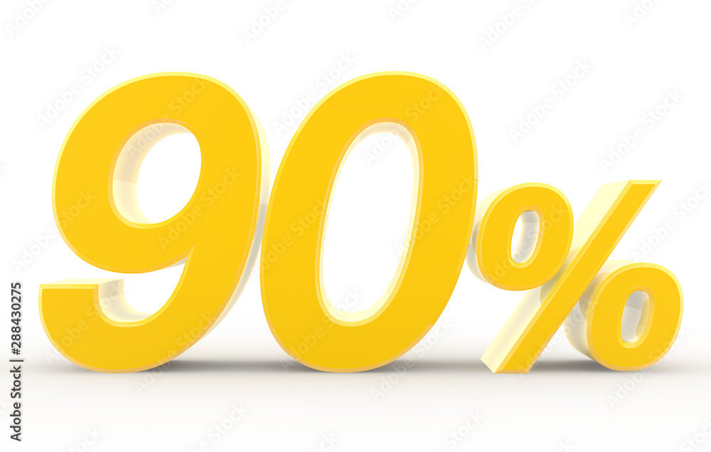 90 percent on white background illustration 3D rendering 90 percent on white background illustration 3D rendering