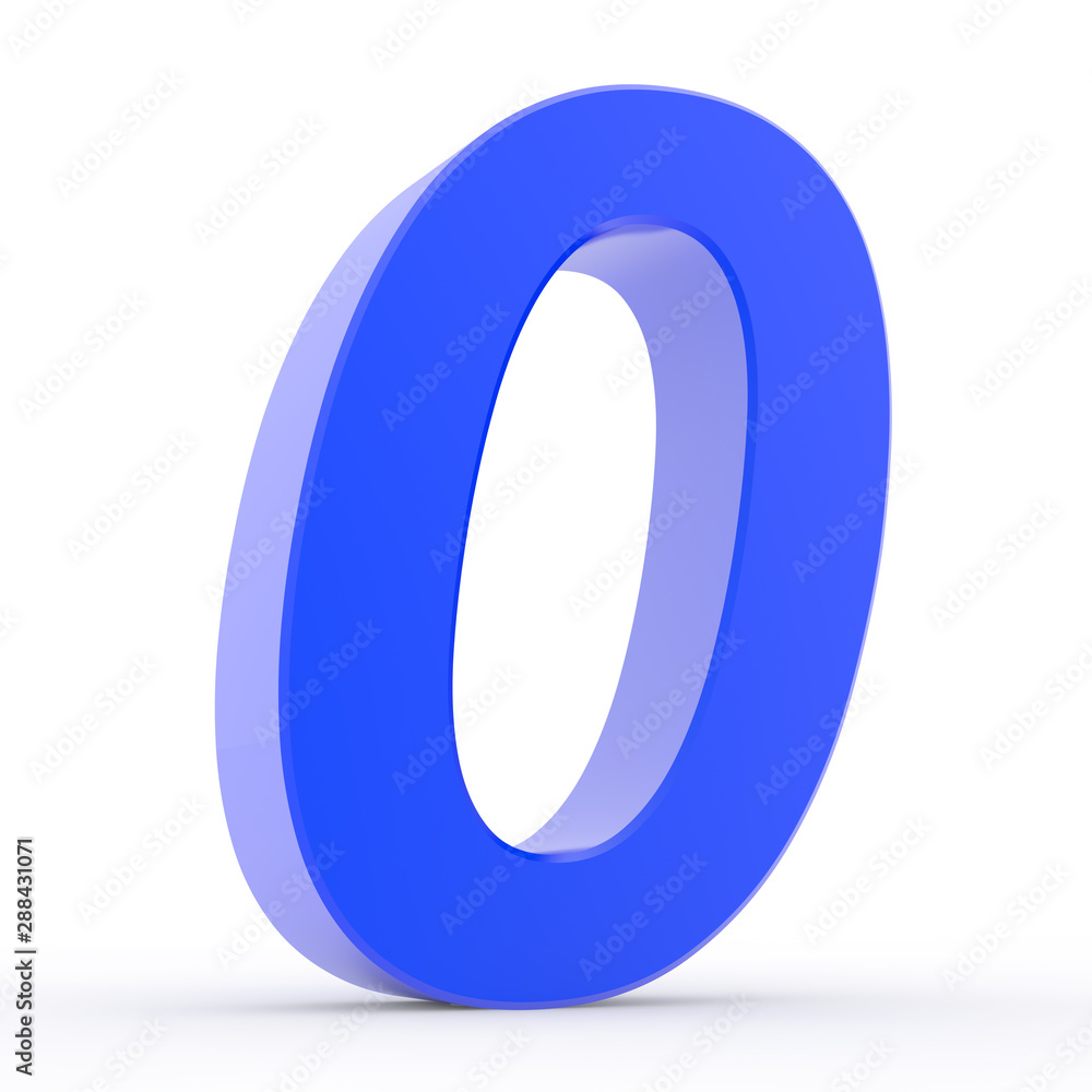 Number 0 blue collection on white background illustration 3D rendering Number 0 blue collection on white background illustration 3D rendering