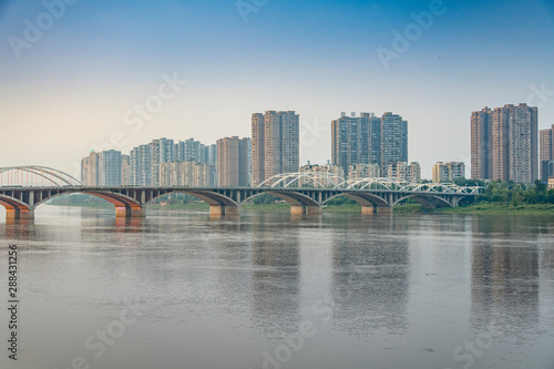 Three Bridges of the Min River  Leshan City  Sichuan Province  China