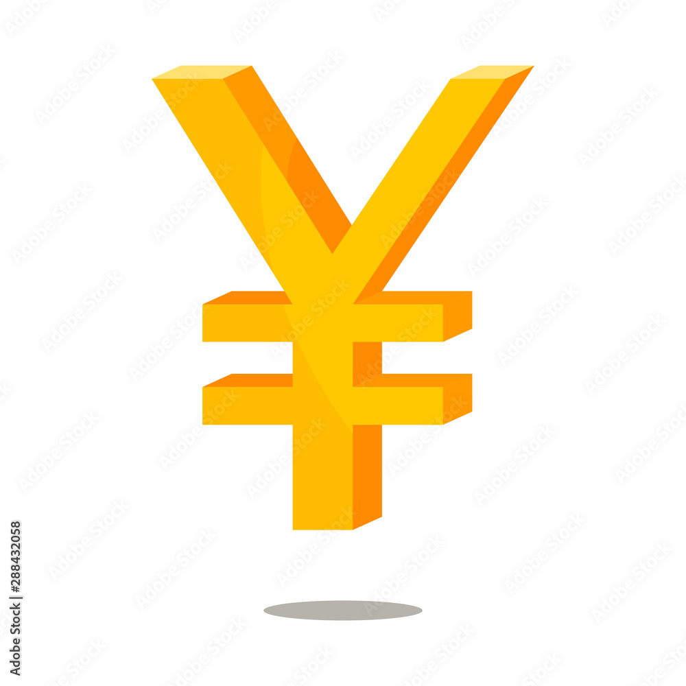 Sign of yuan on white isolated background. 3d. Golden. Sign of yuan on white isolated background. 3d. Golden.