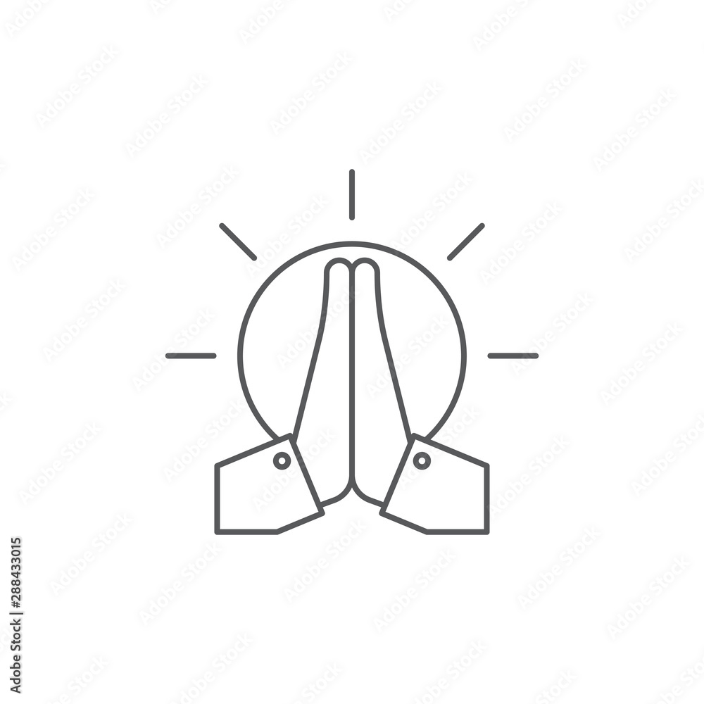 Praying hands vector icon symbol isolated on white background Praying hands vector icon symbol isolated on white background