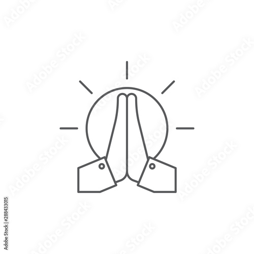 Wallpaper Mural Praying hands vector icon symbol isolated on white background Torontodigital.ca
