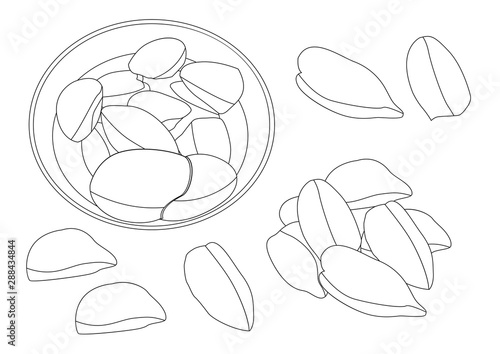 Line durian fruit in the plate on white background illustration vector 
