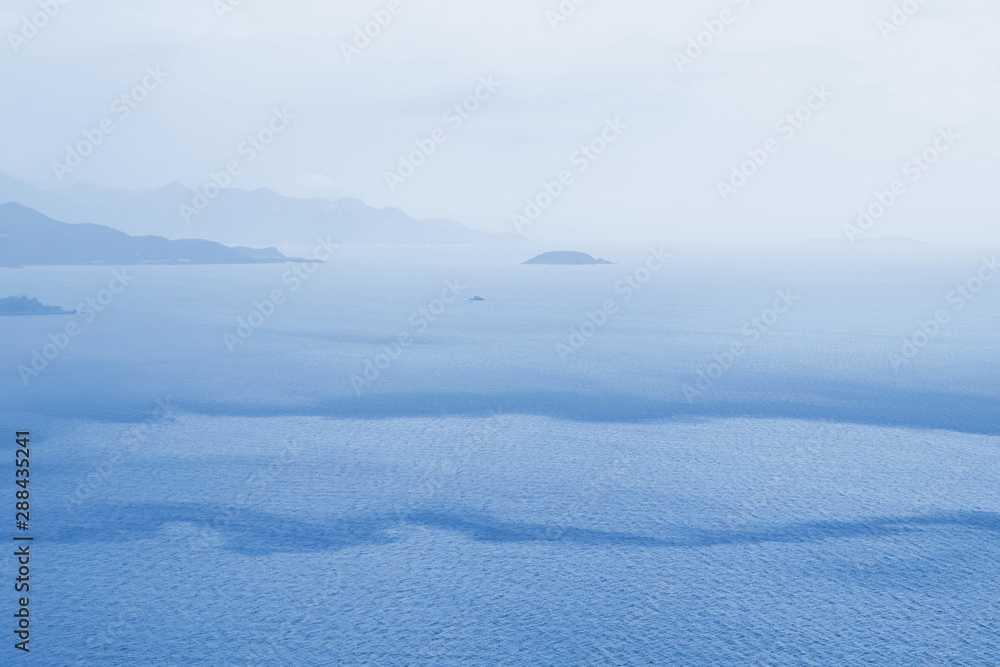 Sea and mountain views. Outlines of the sea current. Sea and mountain views. Outlines of the sea current.
