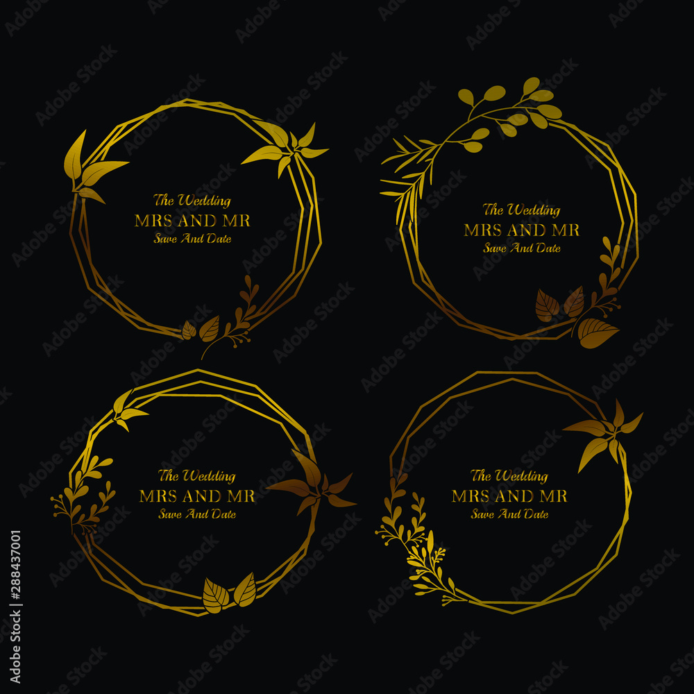 Golden Floral Frame Wedding Collection