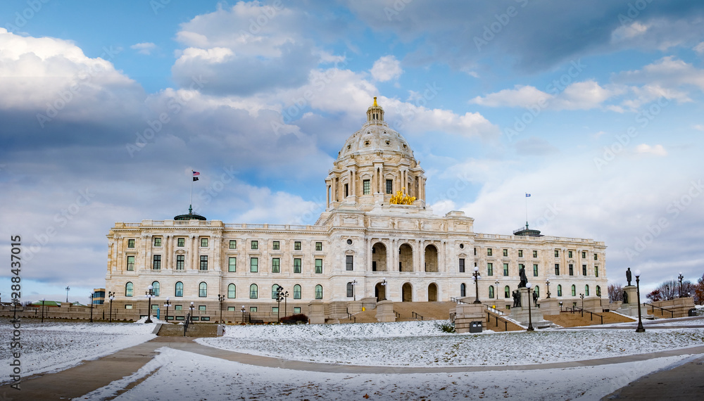 Minnesota State Capitol building in St. Paul, Minnesota, November 13, 2018, winter season ,