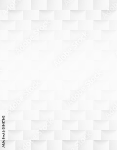 Abstract . Embossed geometric square white background ,light and shadow .Vector.