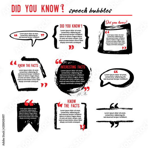 Did you know speech bubble icons. Fun fact idea label. Banner for business, marketing and advertising. Funny question sign for logo. Vector design element with hand brush strokes isolated on white.