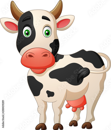 Cute cartoon cow. vector illustration
