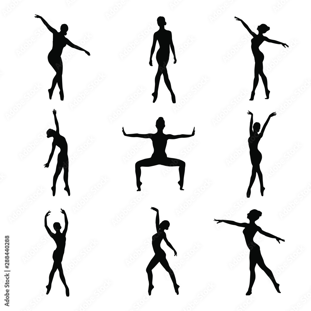 ballet dancer poses silhouettes