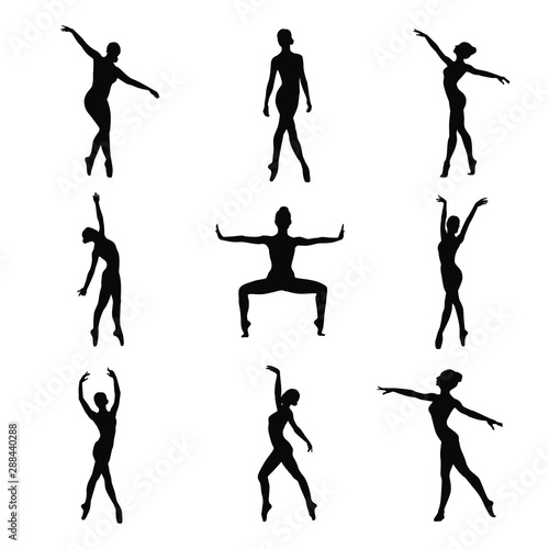 ballet dancer poses silhouettes