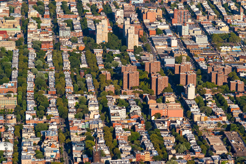Aerial view of Brooklyn  New York in the summer