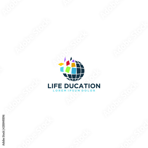 Free Download Mosaik globe logo for education and technology - GFXLoad