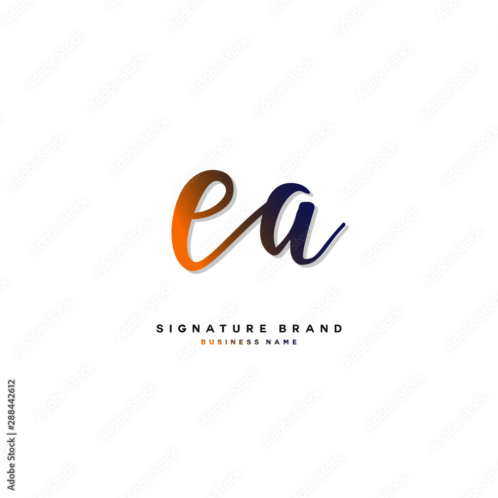 E A EA Initial letter handwriting and signature logo concept design. E A EA Initial letter handwriting and signature logo concept design.