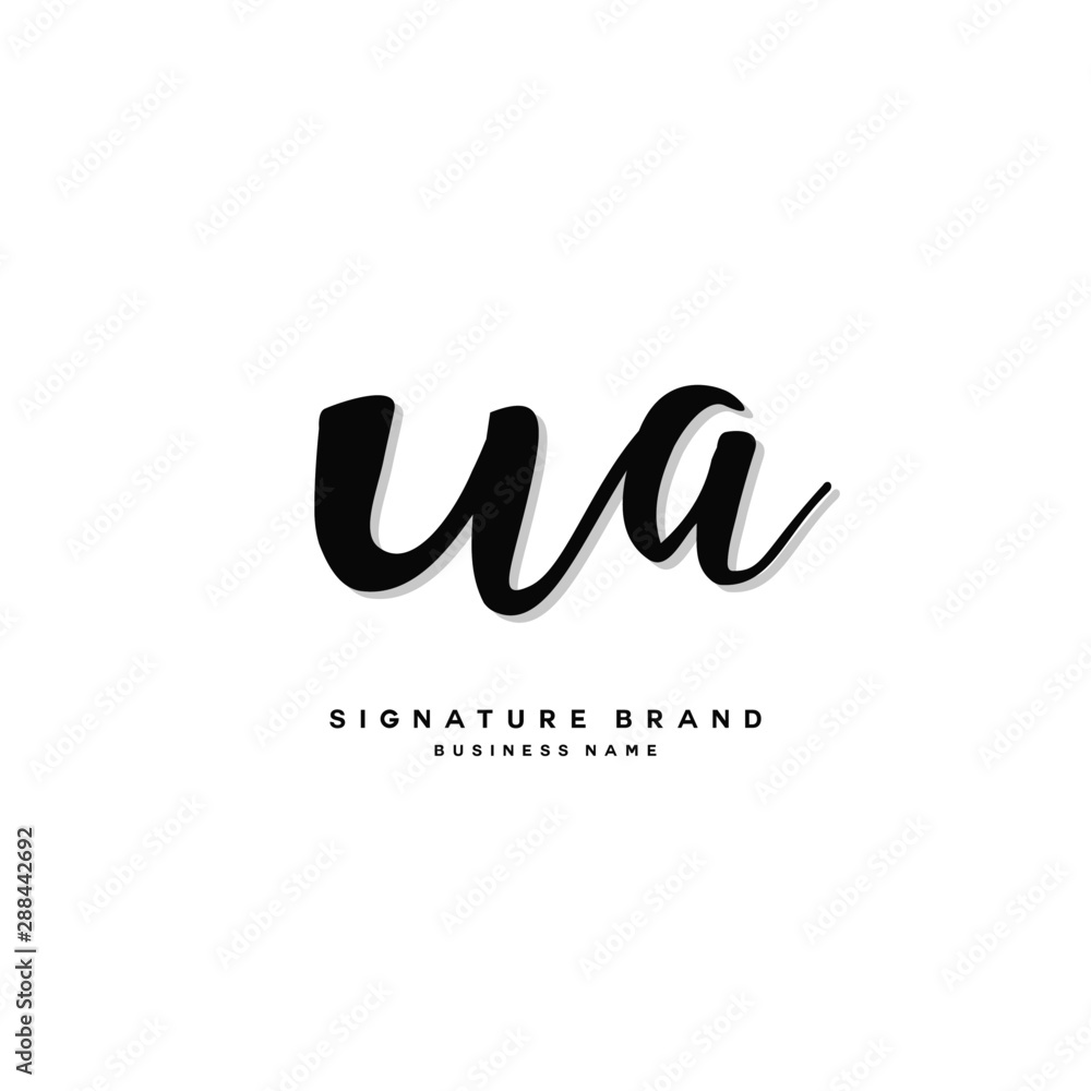 U A UA Initial letter handwriting and signature logo concept design. U A UA Initial letter handwriting and signature logo concept design.
