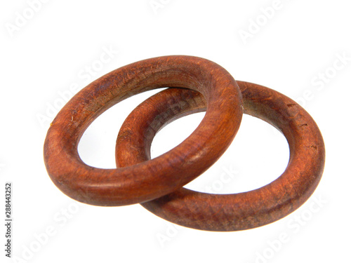 wooden ring isolated on white background