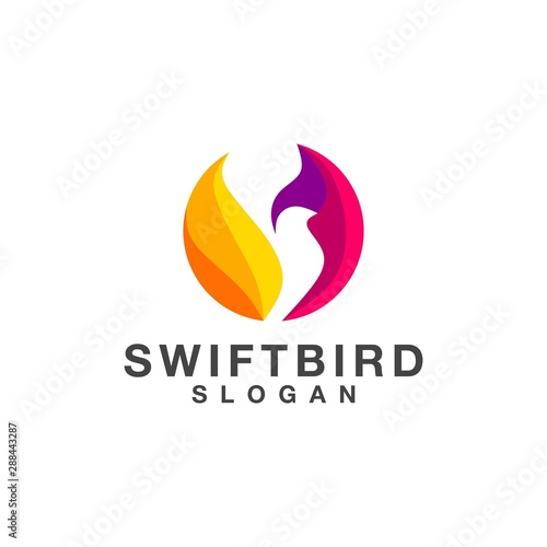 bird logo icon - vector illustration on a light background