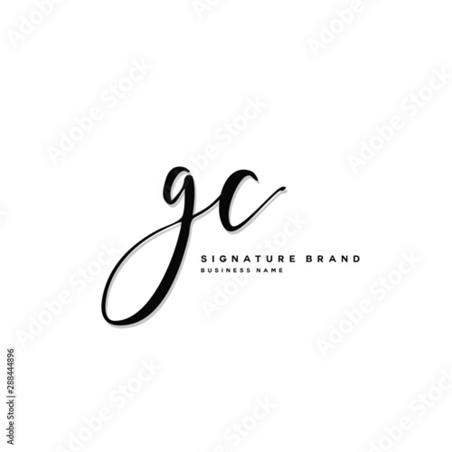 G C GC Initial letter handwriting and signature logo concept design.