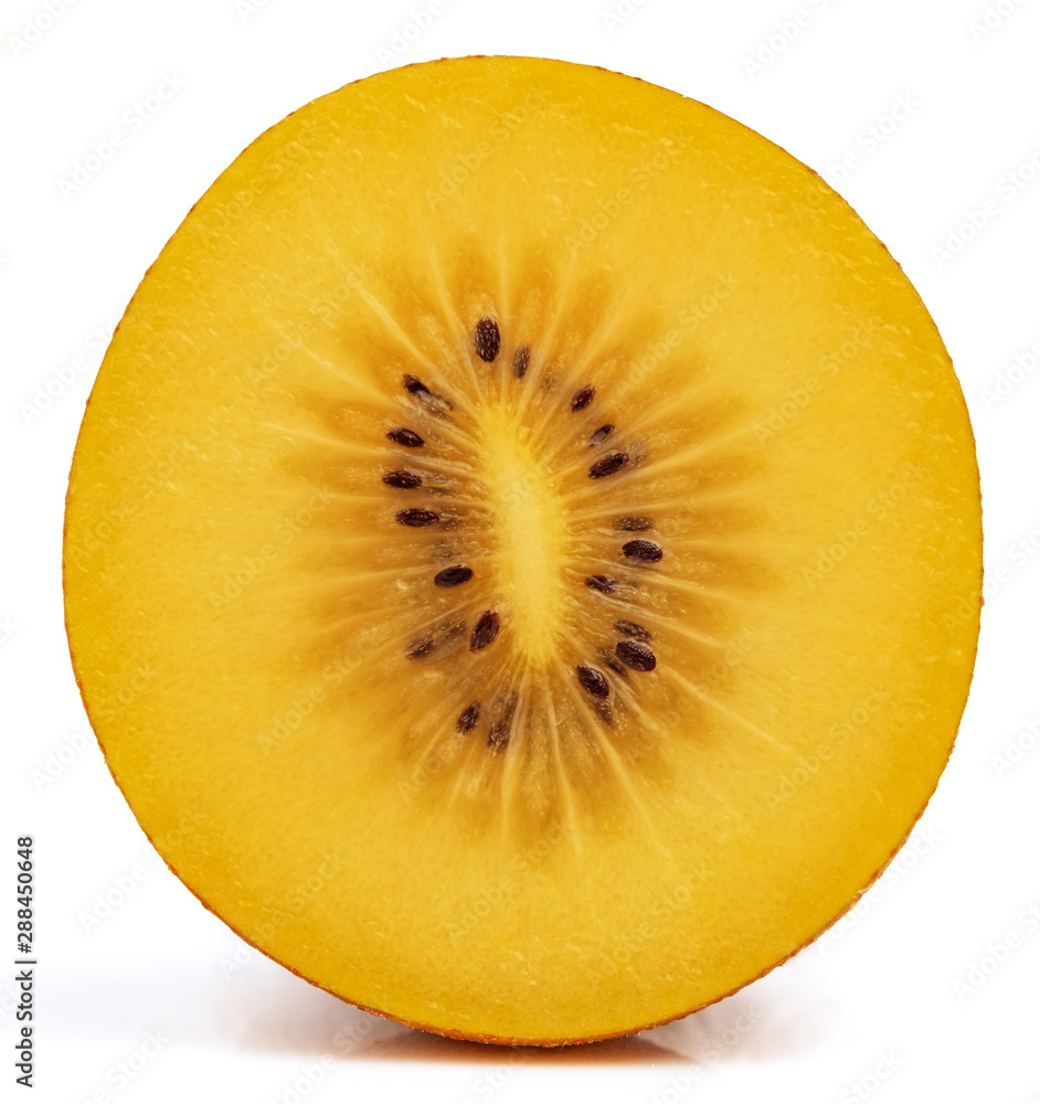 slice of gold kiwi fruit isolated on white background with clipping path slice of gold kiwi fruit isolated on white background with clipping path