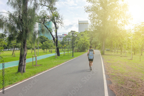 Wallpaper Mural Natural garden with people exercising in the morning Torontodigital.ca