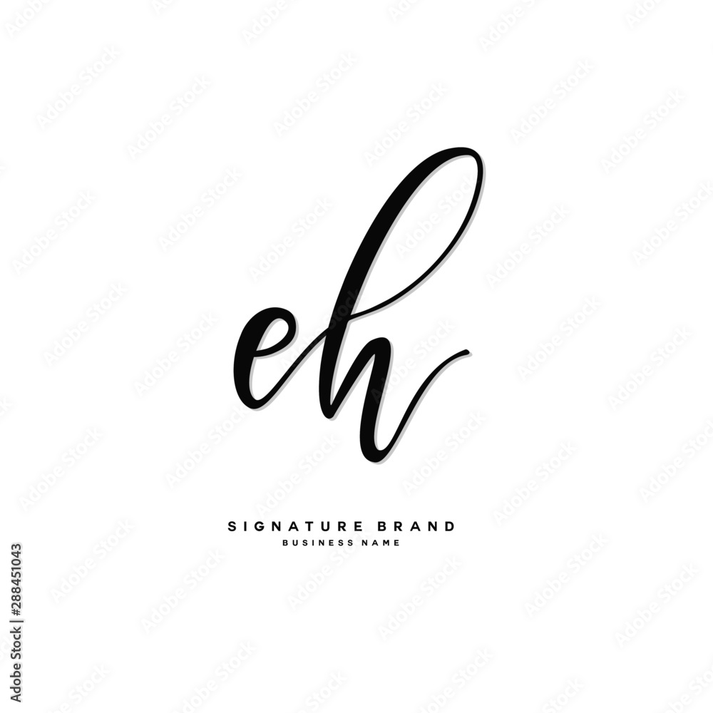 E H EH Initial letter handwriting and signature logo concept design. E H EH Initial letter handwriting and signature logo concept design.