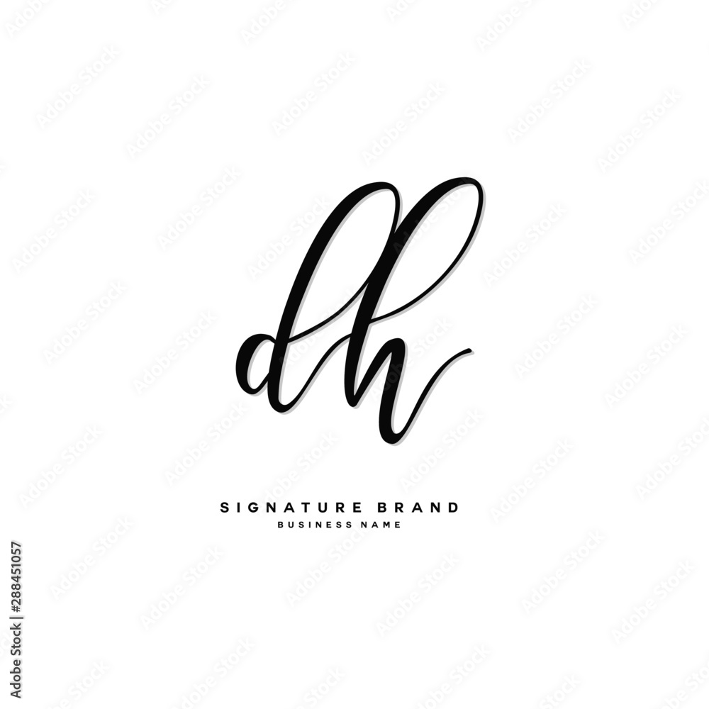 D H DH Initial letter handwriting and signature logo concept design. D H DH Initial letter handwriting and signature logo concept design.