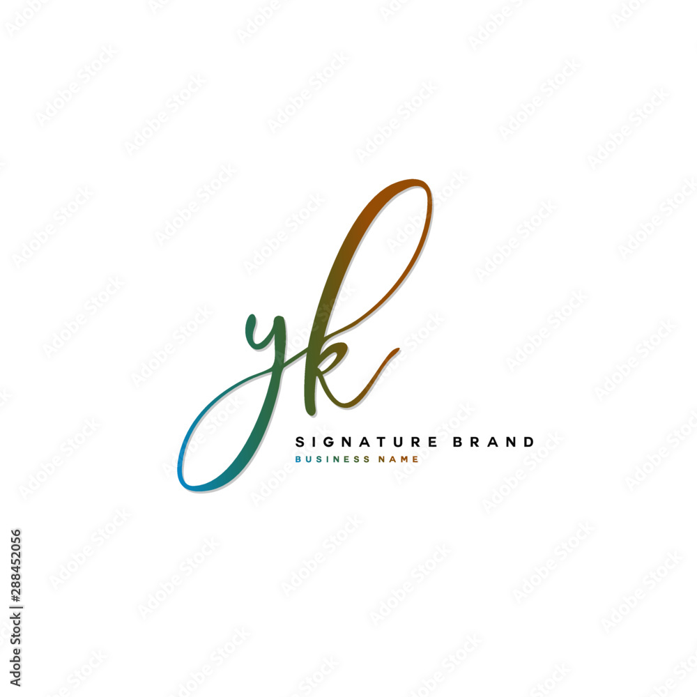 Y K YK Initial letter handwriting and signature logo concept design. Y K YK Initial letter handwriting and signature logo concept design.