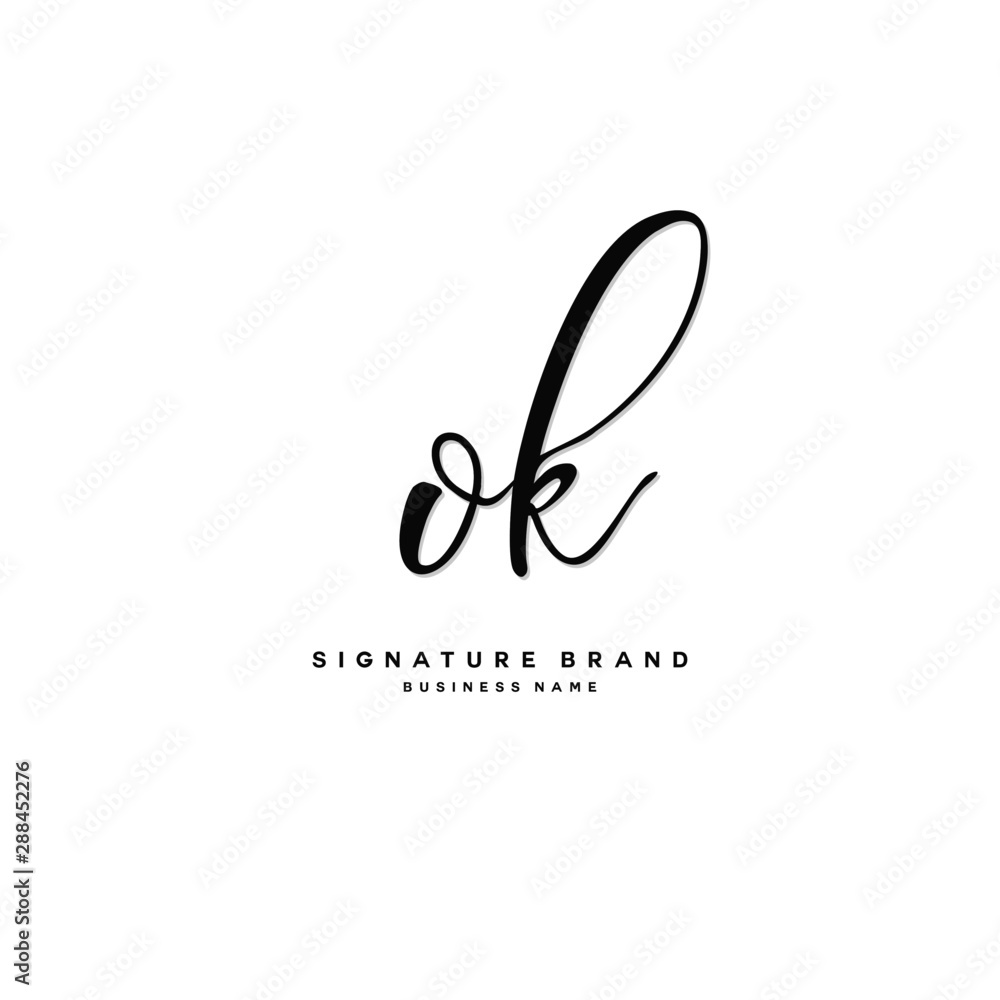O K OK Initial letter handwriting and signature logo concept design. O K OK Initial letter handwriting and signature logo concept design.