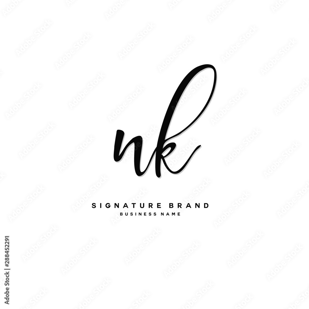 N K NK Initial letter handwriting and signature logo concept design. N K NK Initial letter handwriting and signature logo concept design.
