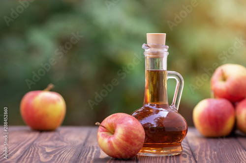 apple vinegar in glass pitcher