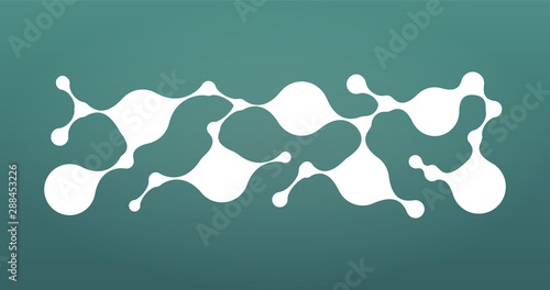 Moleculat structure or metaballs nanotechnology abstract background for Business Company, digital, interactive, network, connect, social media and global concepts. vector illustration.