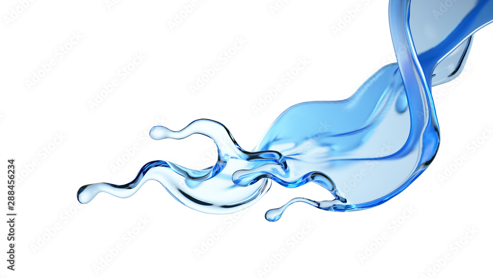 Splash fluid. 3d illustration, 3d rendering. - obrazy, fototapety, plakaty 