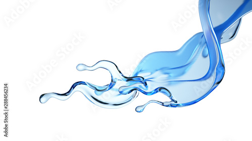 Splash fluid. 3d illustration, 3d rendering.