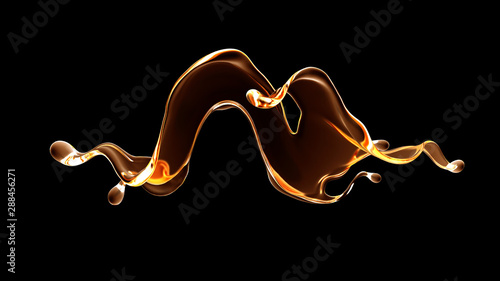 Splash fluid. 3d illustration, 3d rendering.