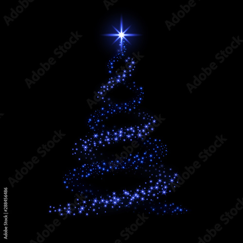 Christmas tree Happy New Year background Vector illustration