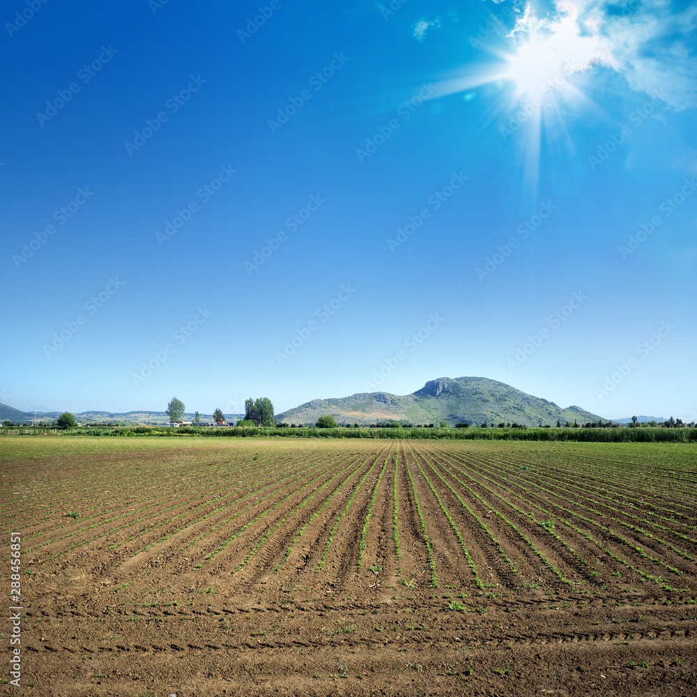 empty plowed field landscape of agricultural ranch in countryside empty plowed field landscape of agricultural ranch in countryside
