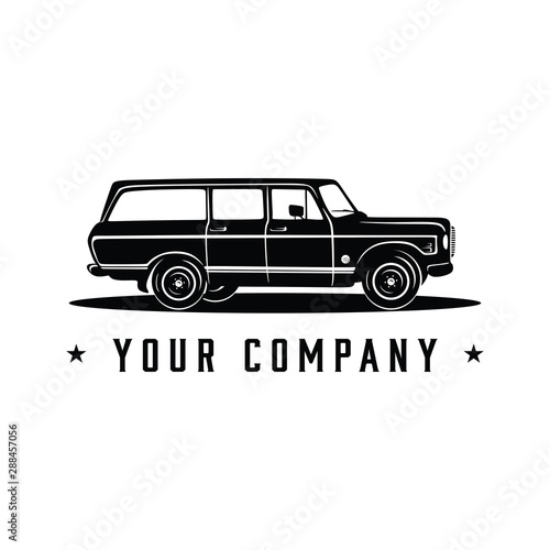 Vintage Hand Drawn Car Suv Automotive