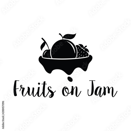 Fruit on jam Vintage Hand Drawn Logo