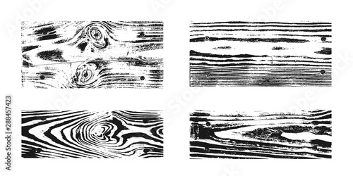 Wood texture white black set. Wooden planks pattern overlay texture. Grunge sketch effect. Crack motif for design wall, floor, rustic, old rough. Stylish retro abstract background. Vector illustration