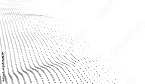 Big Data. Vector abstract futuristic digital landscape with particles dots and stars on horizon. computer geometric digital connection
