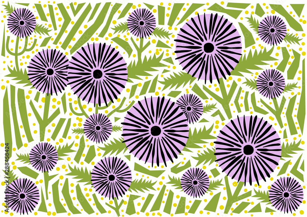 pattern with abstract flowers pattern with abstract flowers