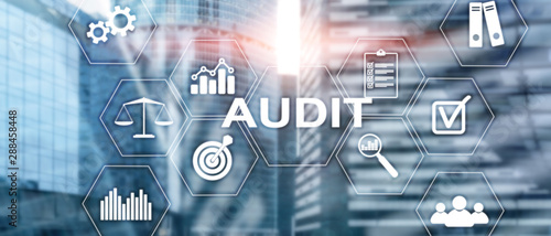 Audit business and finance concept. nalysis Annual Financial Statements, Analyze return on investment. Mixed media abstract background. photo