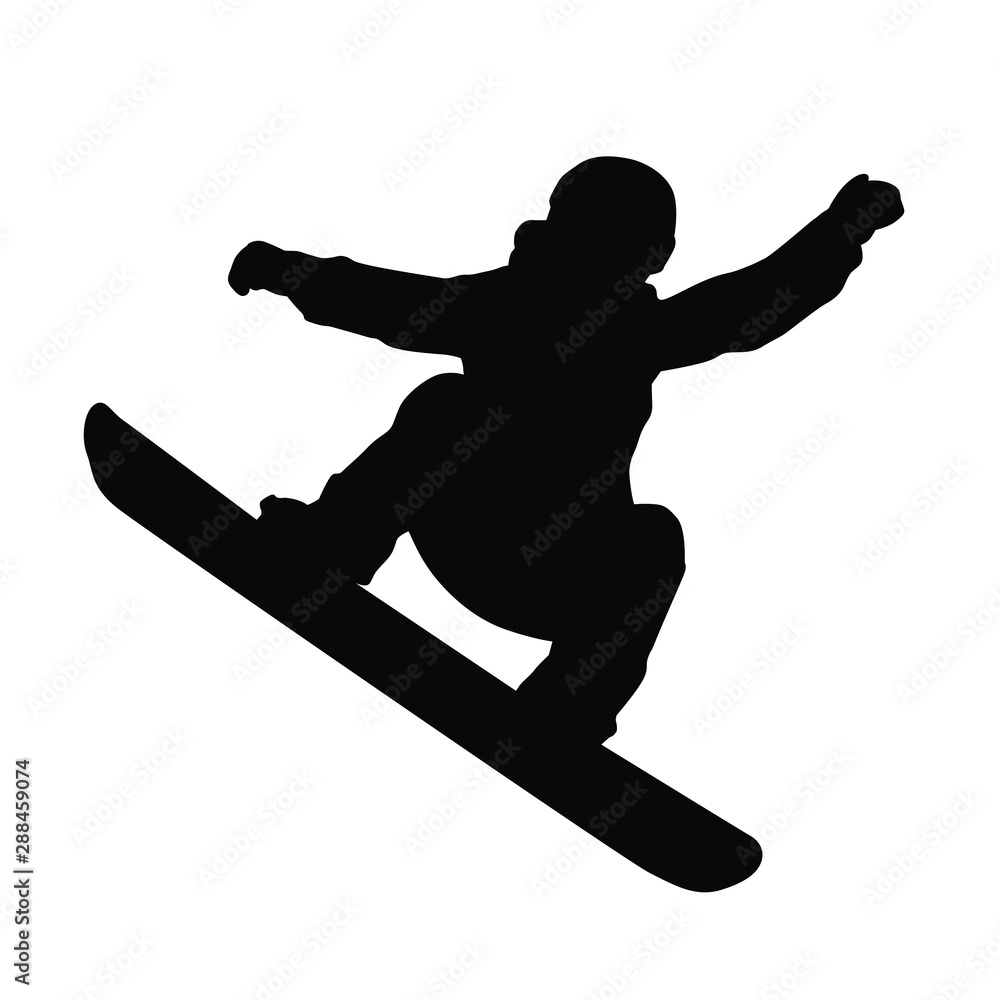 Fototapeta premium Snowboarding Silhouette