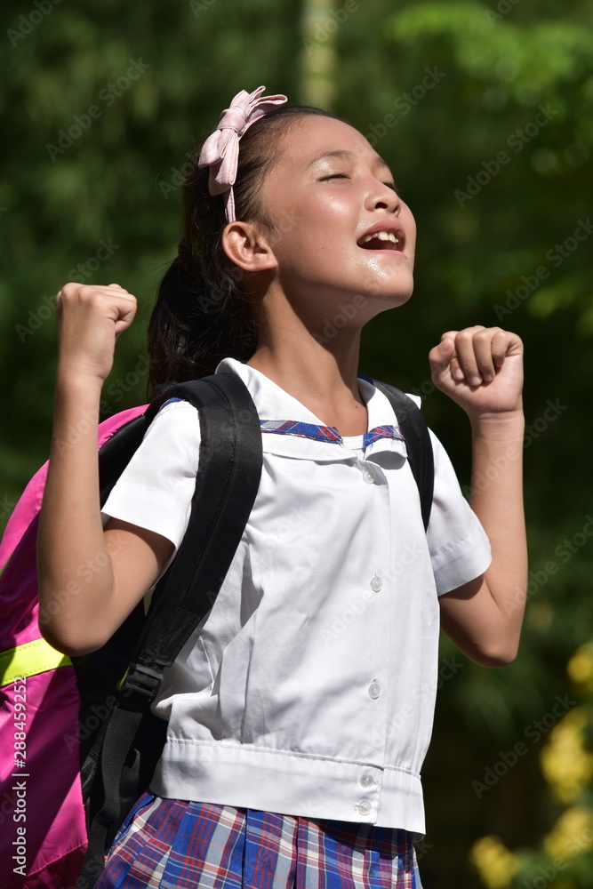 Girl Student And Happiness With Books Girl Student And Happiness With Books